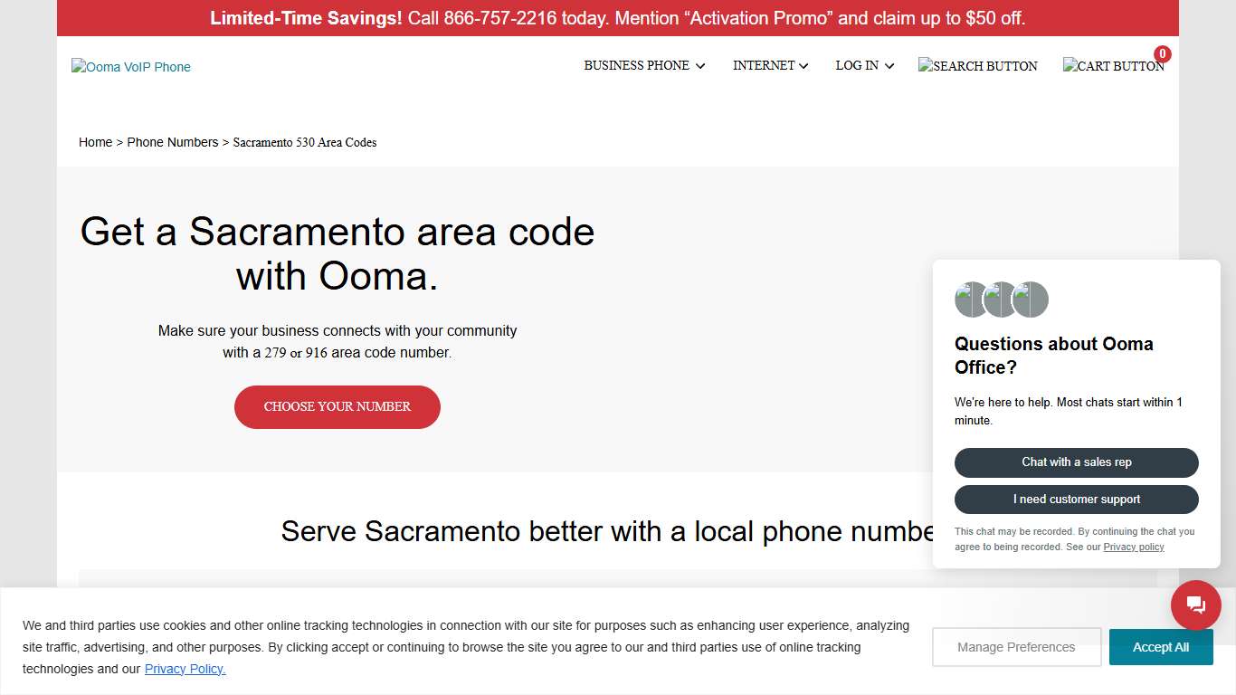 Sacramento, CA Area Codes: 279, 530 and 916 | Ooma