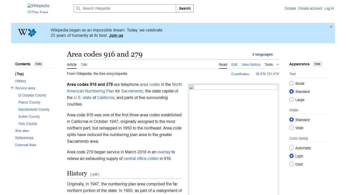 Area codes 916 and 279 - Wikipedia