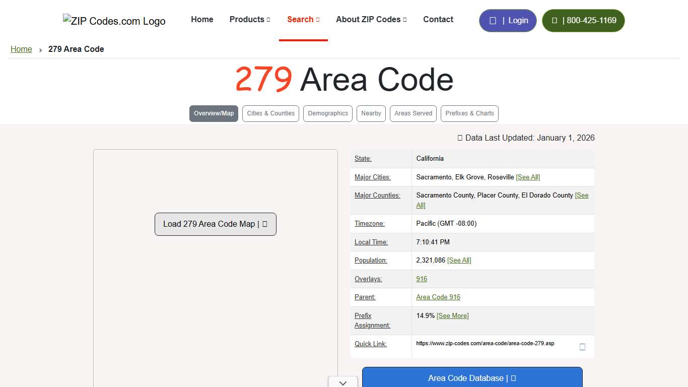 279 Area Code - Location, Time, Map, Cities and Census Data